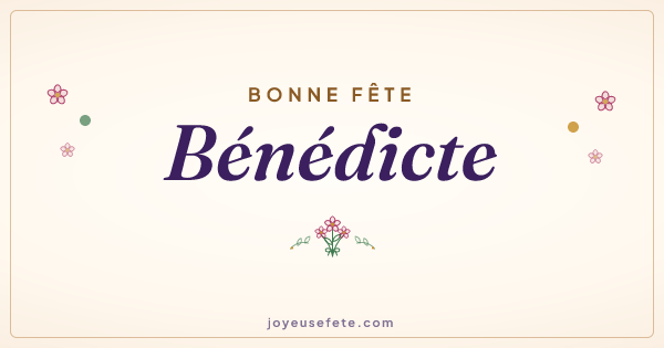 Image « Bonne fête Bénédicte » au format large