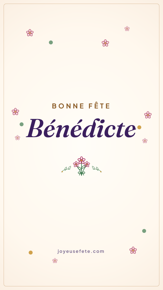 Image « Bonne fête Bénédicte » au format story