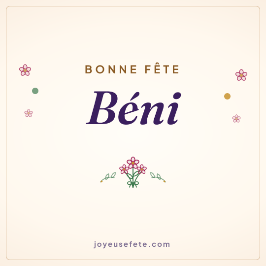 Image carrée « Bonne fête Béni » pour WhatsApp