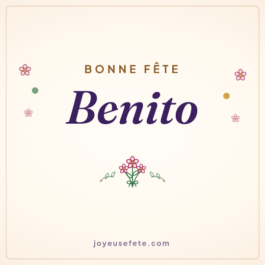 Image carrée « Bonne fête Benito » pour WhatsApp