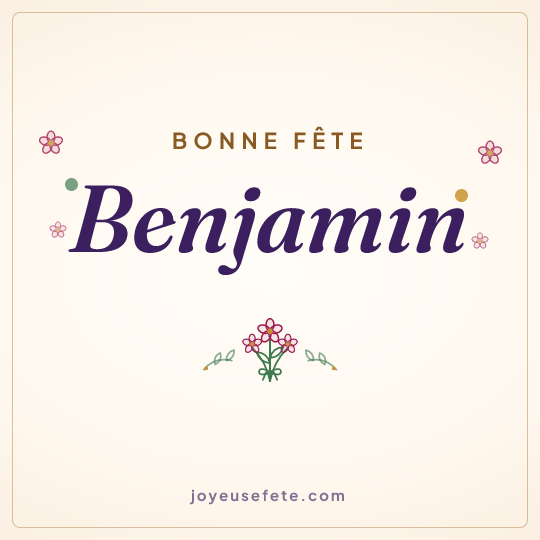 Image carrée « Bonne fête Benjamin » pour WhatsApp