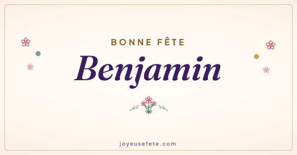 Image « Bonne fête Benjamin » au format large