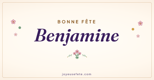 Image « Bonne fête Benjamine » au format large
