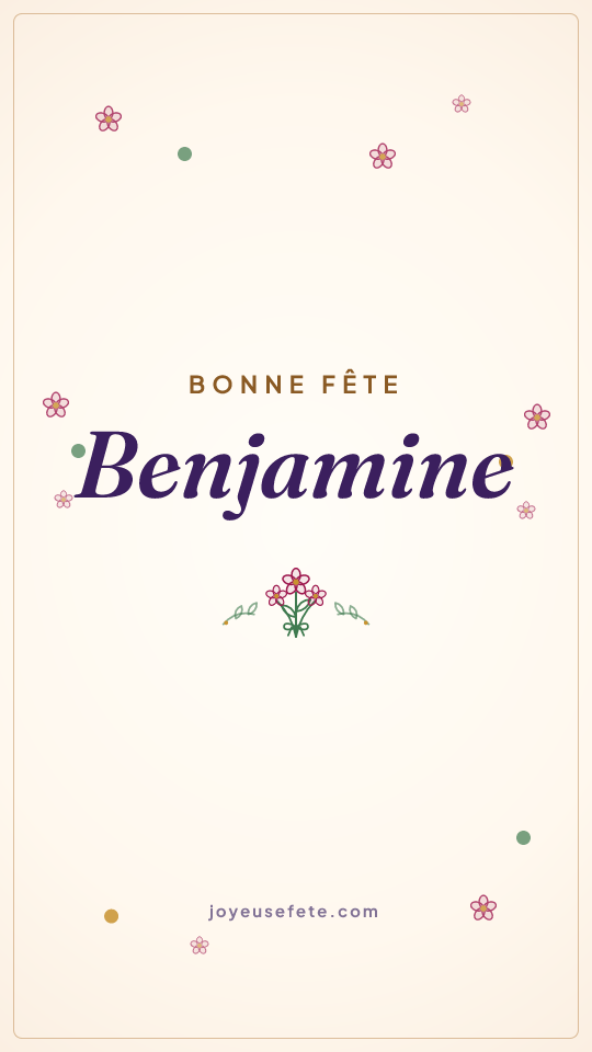 Image « Bonne fête Benjamine » au format story