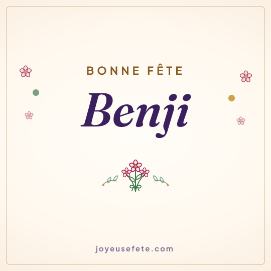 Image carrée « Bonne fête Benji » pour WhatsApp