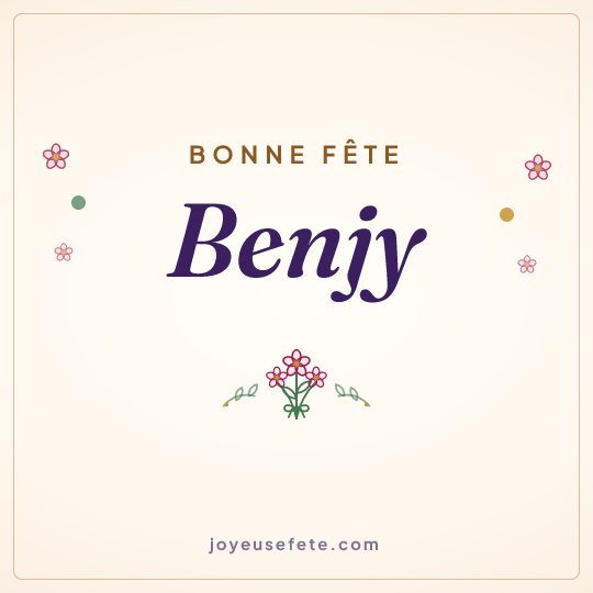 Image carrée « Bonne fête Benjy » pour WhatsApp