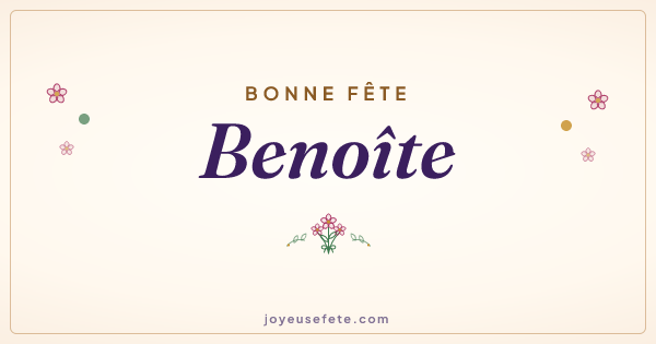Image « Bonne fête Benoite » au format large