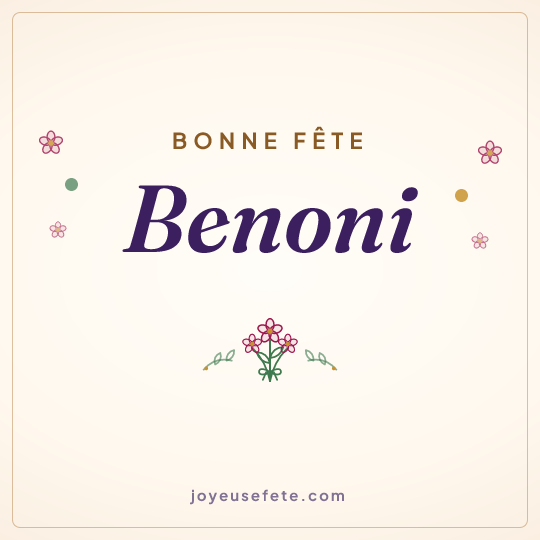 Image carrée « Bonne fête Benoni » pour WhatsApp