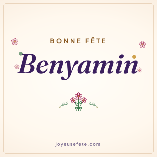 Image carrée « Bonne fête Benyamin » pour WhatsApp