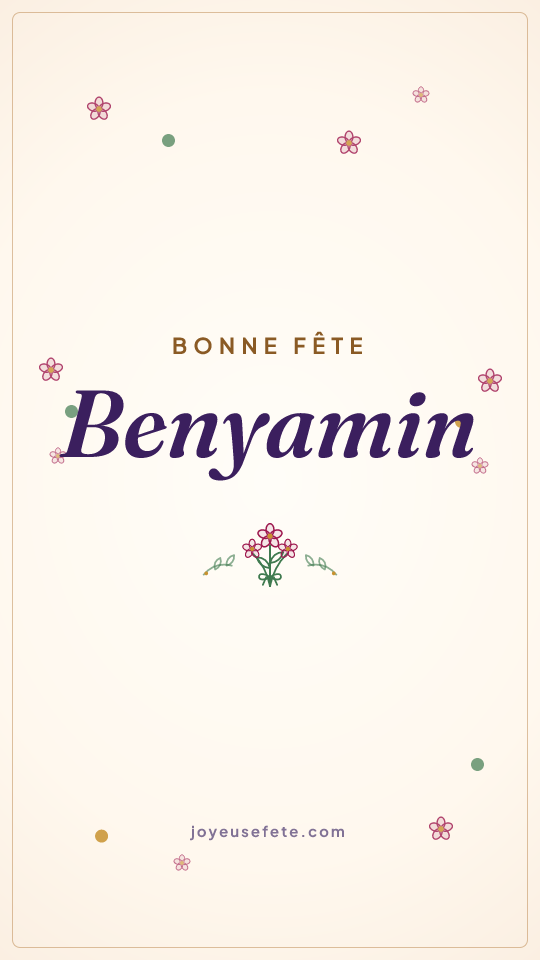 Image « Bonne fête Benyamin » au format story