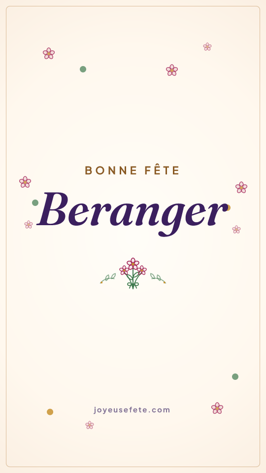 Image « Bonne fête Beranger » au format story