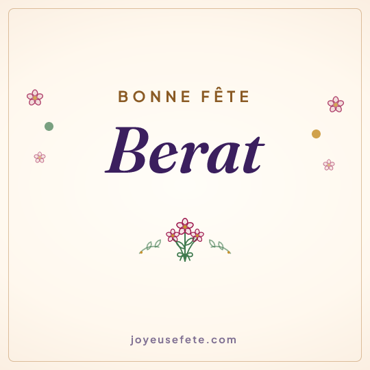 Image carrée « Bonne fête Berat » pour WhatsApp