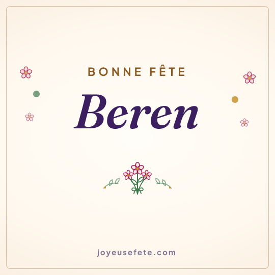Image carrée « Bonne fête Beren » pour WhatsApp