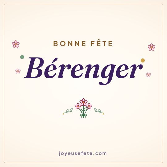 Image carrée « Bonne fête Bérenger » pour WhatsApp