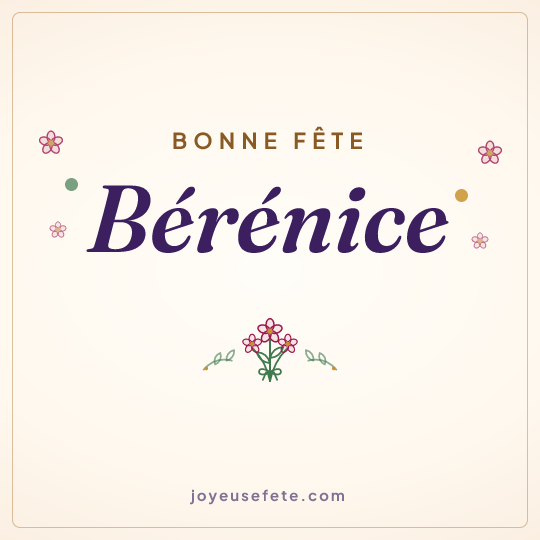 Image carrée « Bonne fête Bérénice » pour WhatsApp