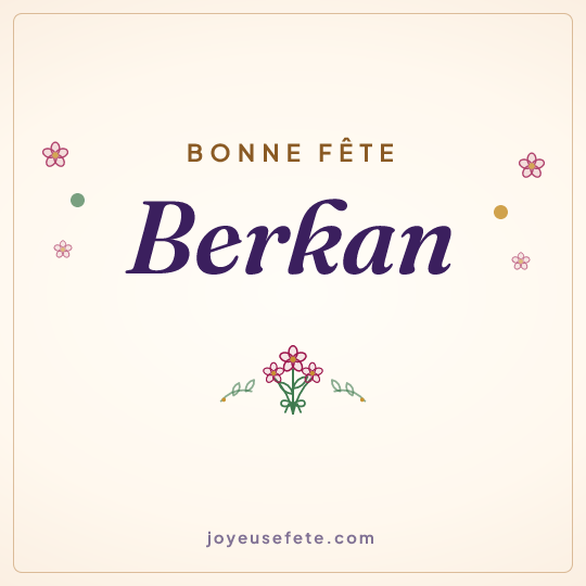 Image carrée « Bonne fête Berkan » pour WhatsApp
