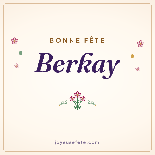 Image carrée « Bonne fête Berkay » pour WhatsApp