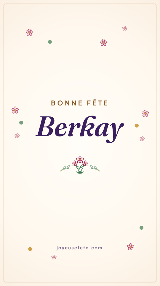 Image « Bonne fête Berkay » au format story