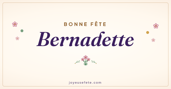 Image « Bonne fête Bernadette » au format large