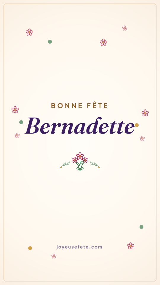 Image « Bonne fête Bernadette » au format story