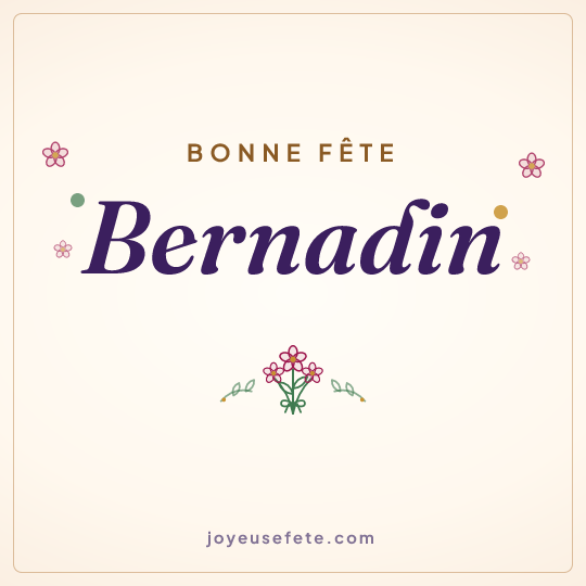 Image carrée « Bonne fête Bernadin » pour WhatsApp