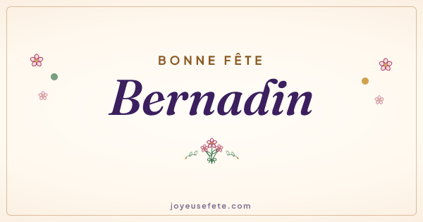 Image « Bonne fête Bernadin » au format large