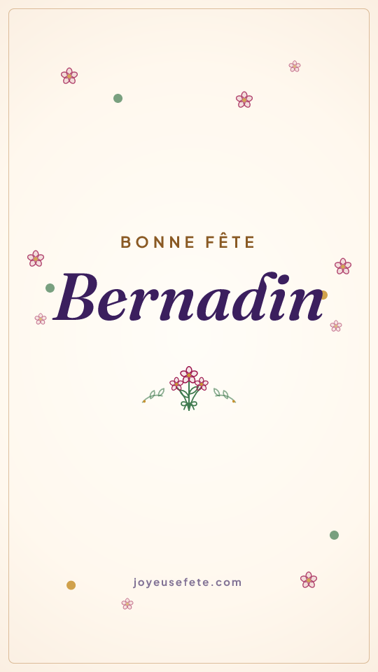 Image « Bonne fête Bernadin » au format story