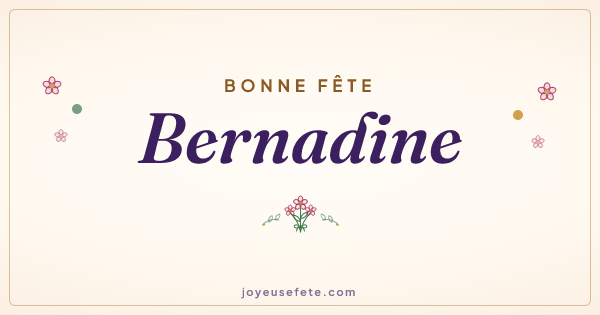 Image « Bonne fête Bernadine » au format large