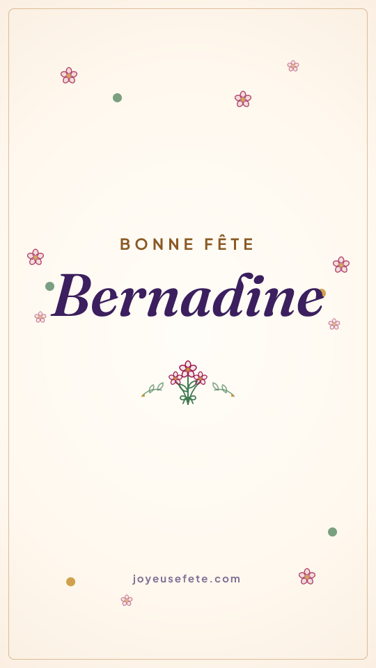 Image « Bonne fête Bernadine » au format story