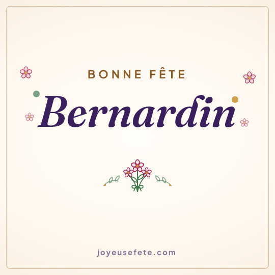 Image carrée « Bonne fête Bernardin » pour WhatsApp