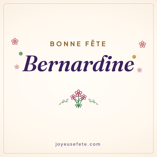 Image carrée « Bonne fête Bernardine » pour WhatsApp
