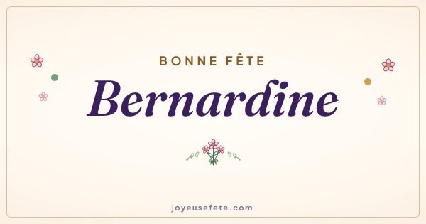 Image « Bonne fête Bernardine » au format large