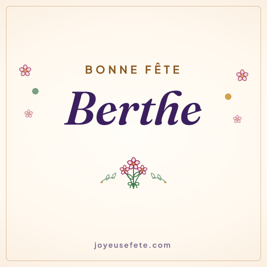 Image carrée « Bonne fête Berthe » pour WhatsApp