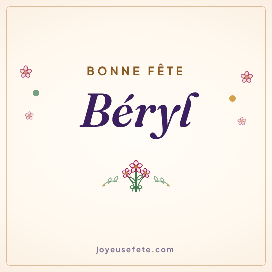 Image carrée « Bonne fête Béryl » pour WhatsApp