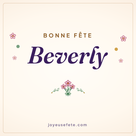 Image carrée « Bonne fête Beverly » pour WhatsApp