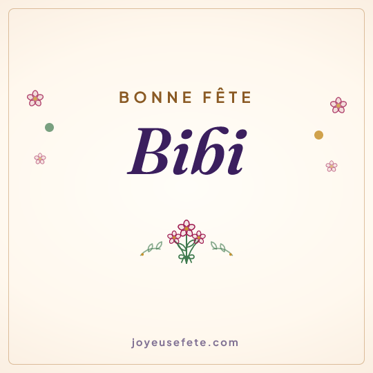 Image carrée « Bonne fête Bibi » pour WhatsApp