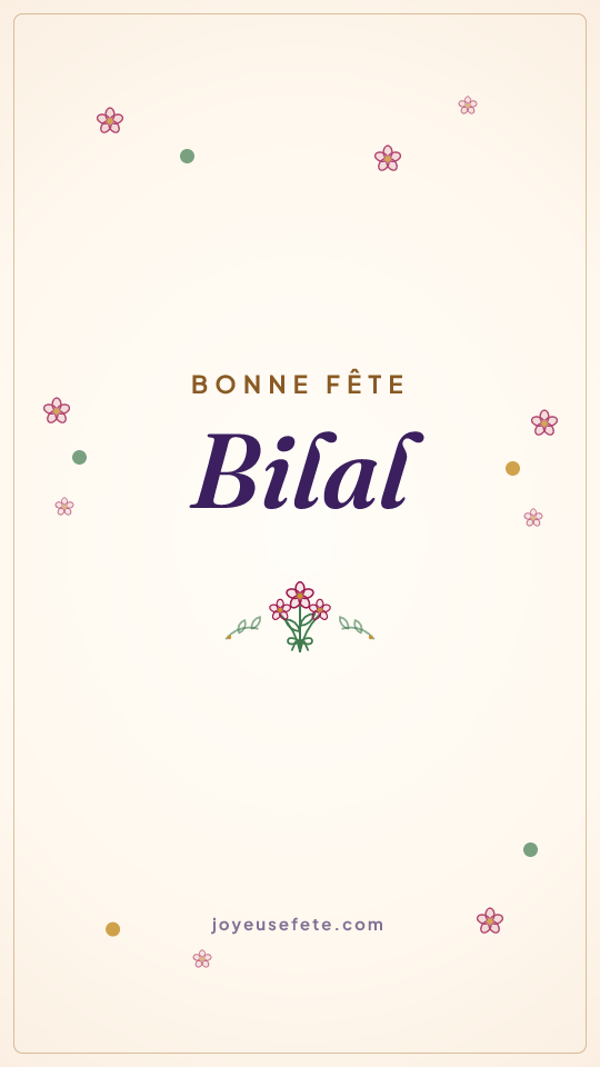 Image « Bonne fête Bilal » au format story