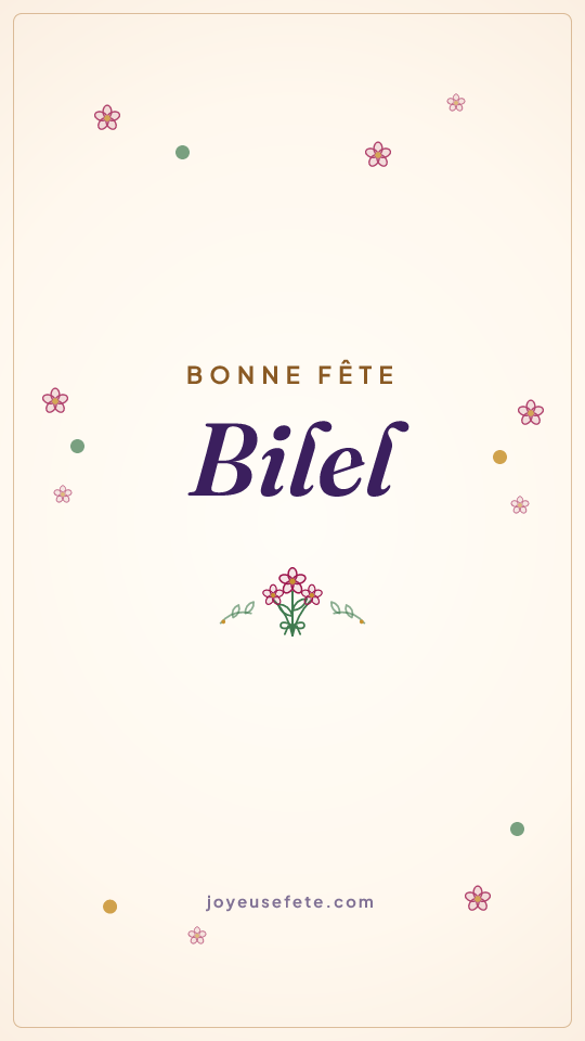 Image « Bonne fête Bilel » au format story