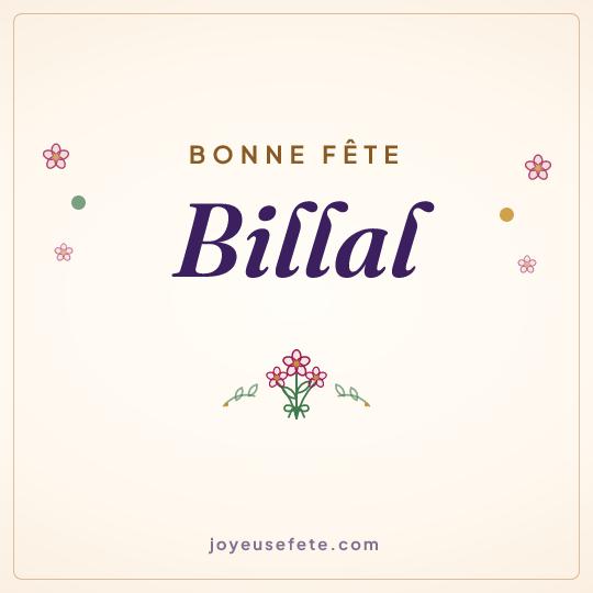 Image carrée « Bonne fête Billal » pour WhatsApp