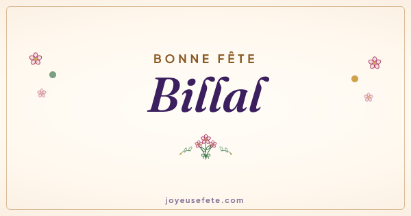 Image « Bonne fête Billal » au format large