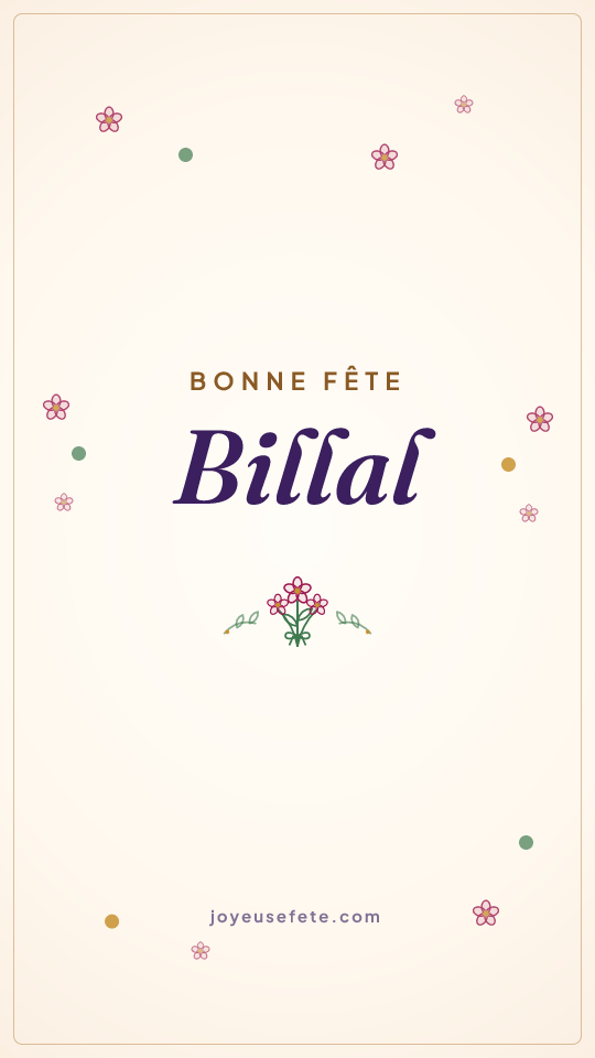 Image « Bonne fête Billal » au format story