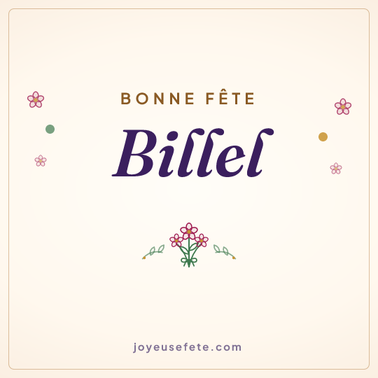 Image carrée « Bonne fête Billel » pour WhatsApp