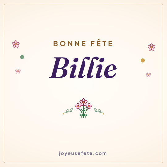 Image carrée « Bonne fête Billie » pour WhatsApp