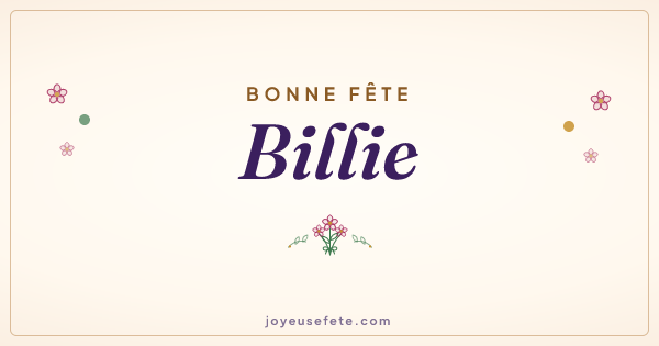 Image « Bonne fête Billie » au format large