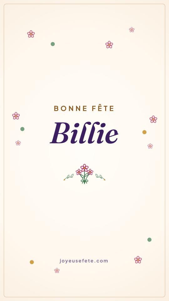 Image « Bonne fête Billie » au format story