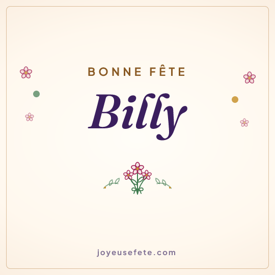 Image carrée « Bonne fête Billy » pour WhatsApp