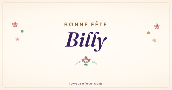 Image « Bonne fête Billy » au format large