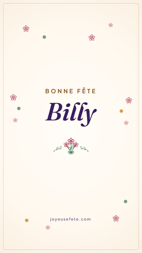 Image « Bonne fête Billy » au format story