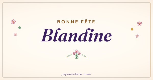 Image « Bonne fête Blandine » au format large