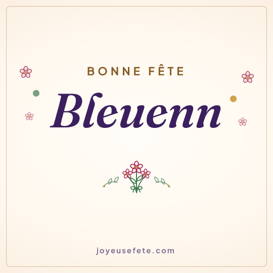Image carrée « Bonne fête Bleuenn » pour WhatsApp